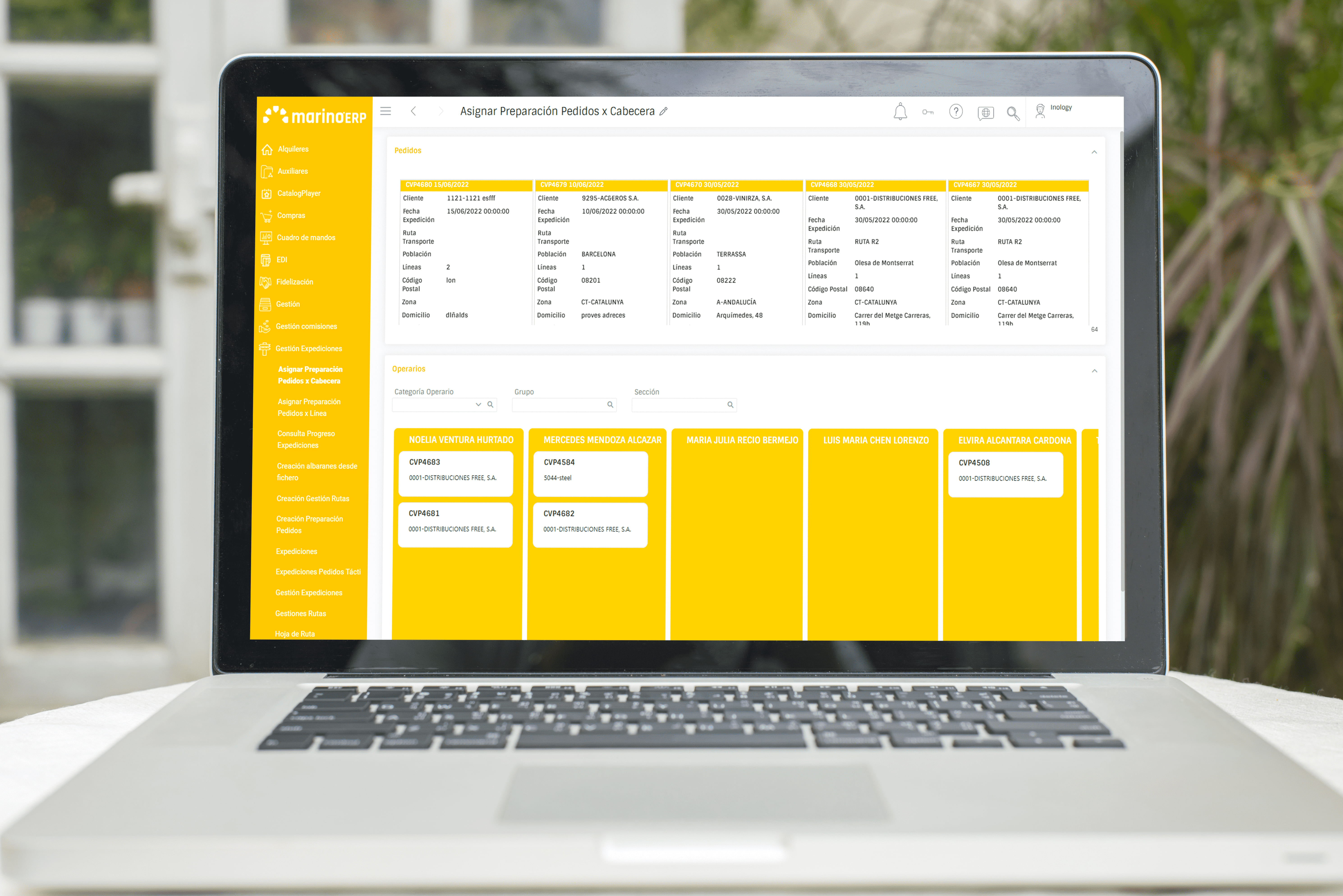 screenshot of Marino ERP